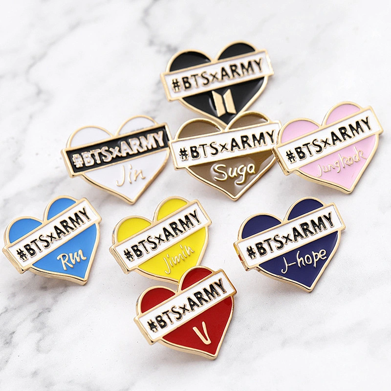 Korea Fashion Bangtan Boys BTS Enamel Pin with Different Names