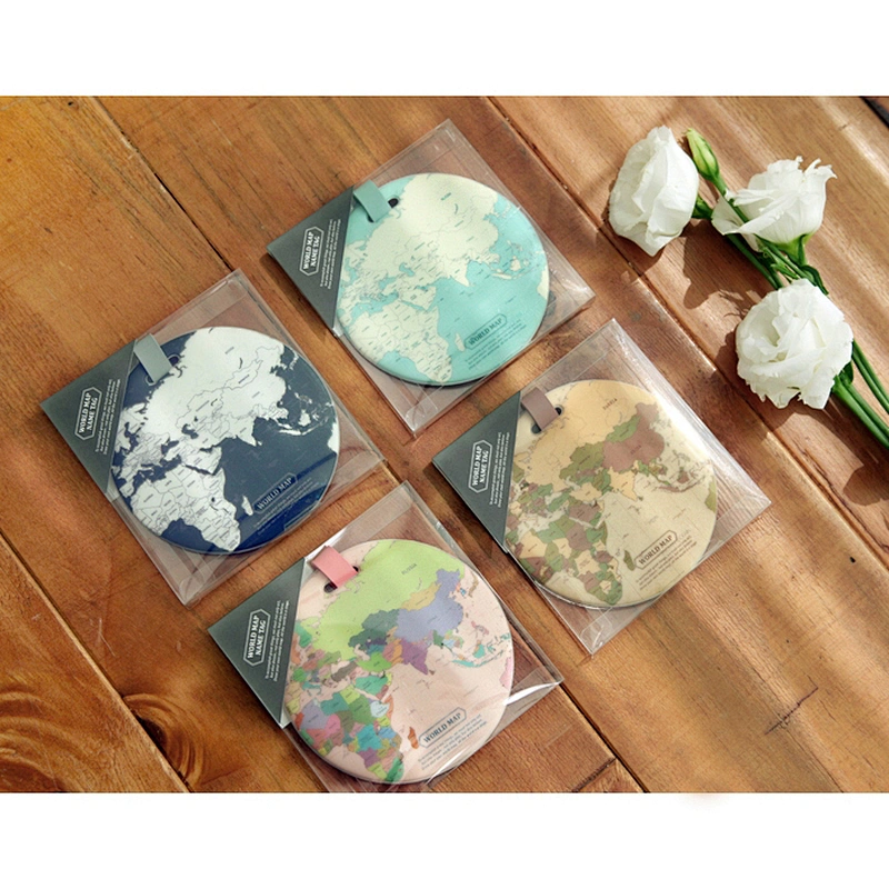 world map balloon design wholesale travel wood pvc luggage tag