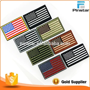 High Quality Iron-on Embroidery Patch in Stock Fashion American National Flag Embroidered Patches