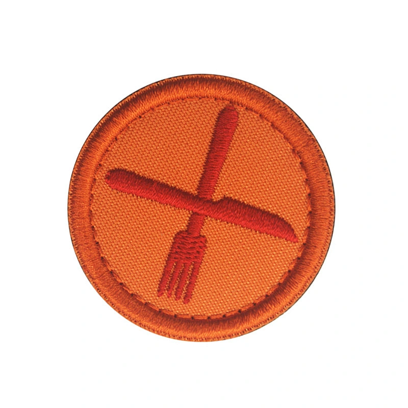 Factory Wholesale In Stock Custom Round Shape Embroidered Badge Boy Scouts Embroidery Patch with Hook & Loop
