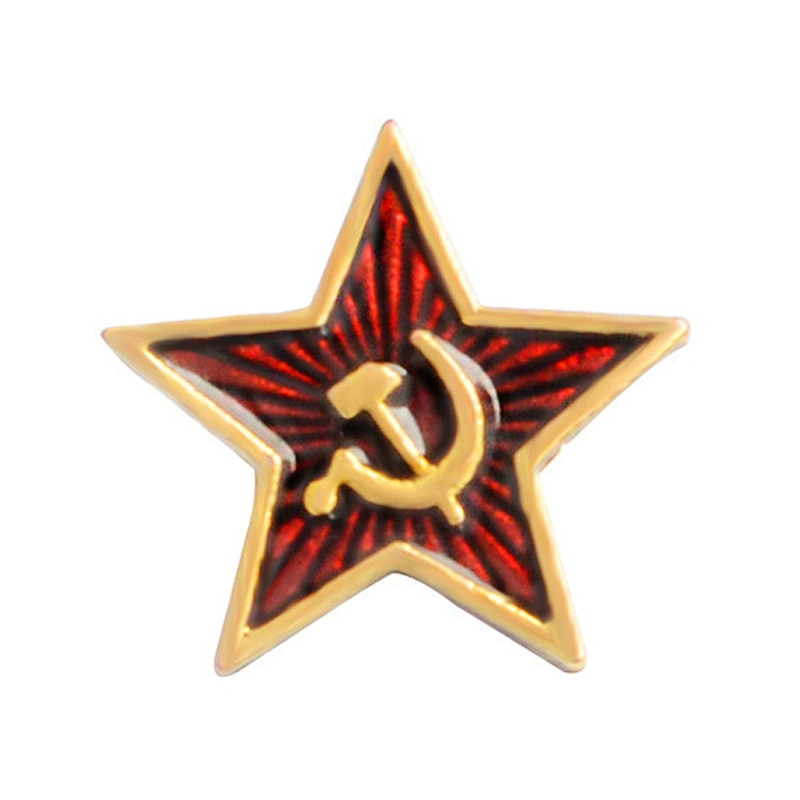 Wholesale In Stock Small Size Red Star Badge The Russia Soviet Union Enamel Lapel Pin