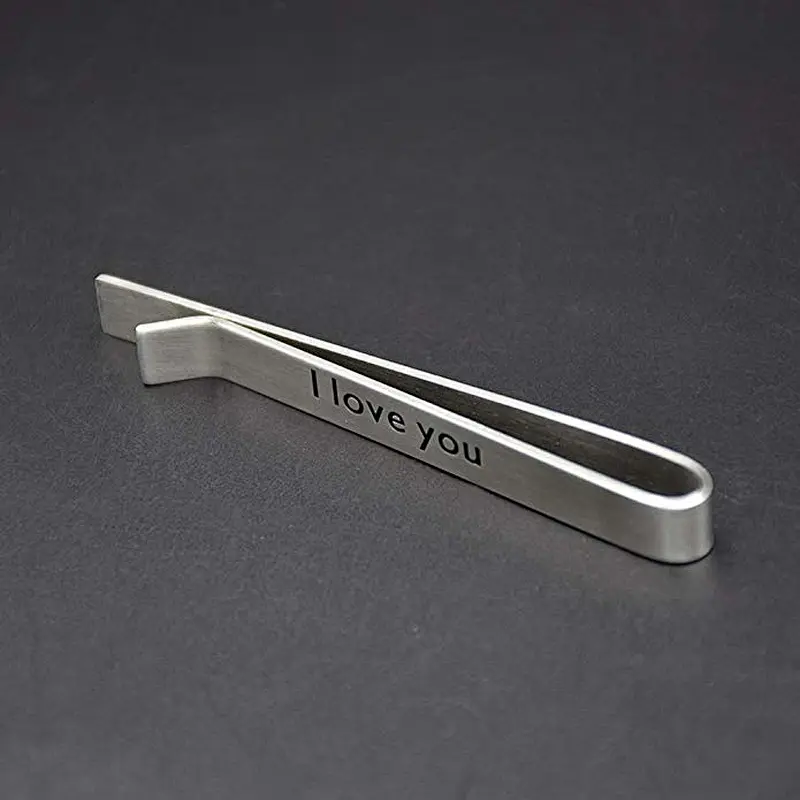 Factory Directly Selling Silver Custom Logo Tie Bar Clip