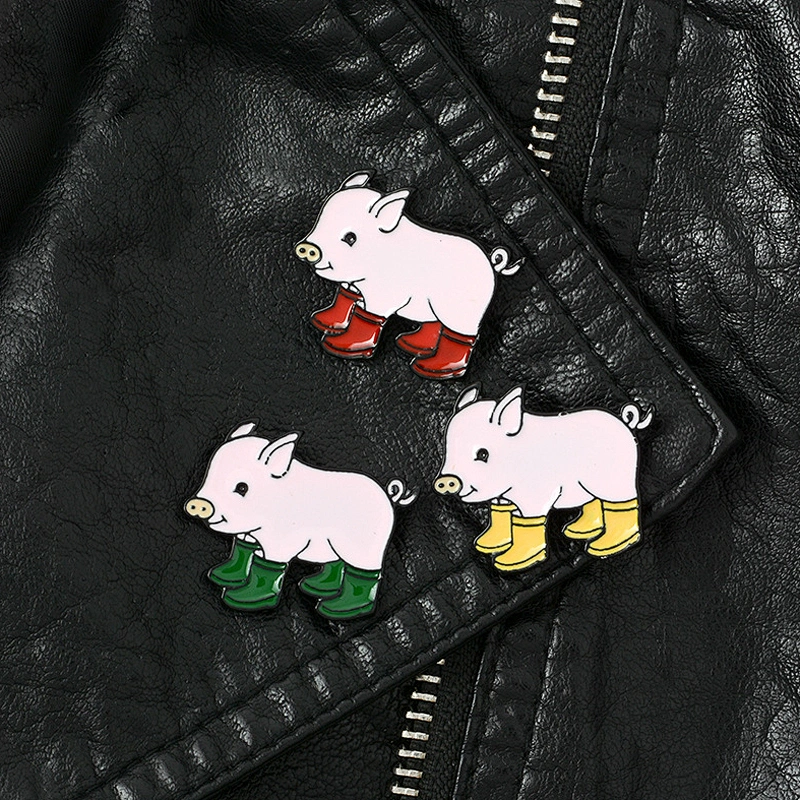 Wholesale Trendy Custom Animal Piggy Metal Badge Cute Pink Pig Enamel Lapel Pin