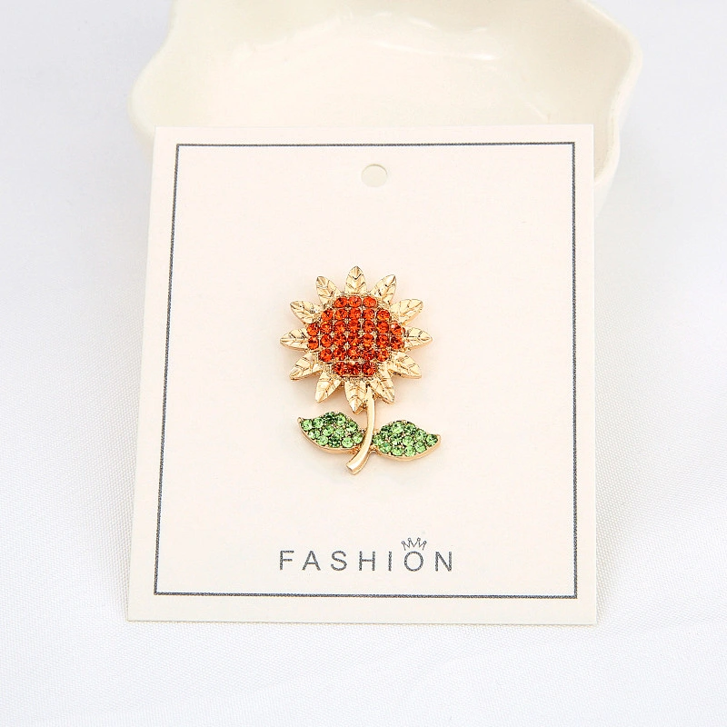 Swan Sunflower Heart Star Crown Brooch Collar Rhinestone Pin for Women