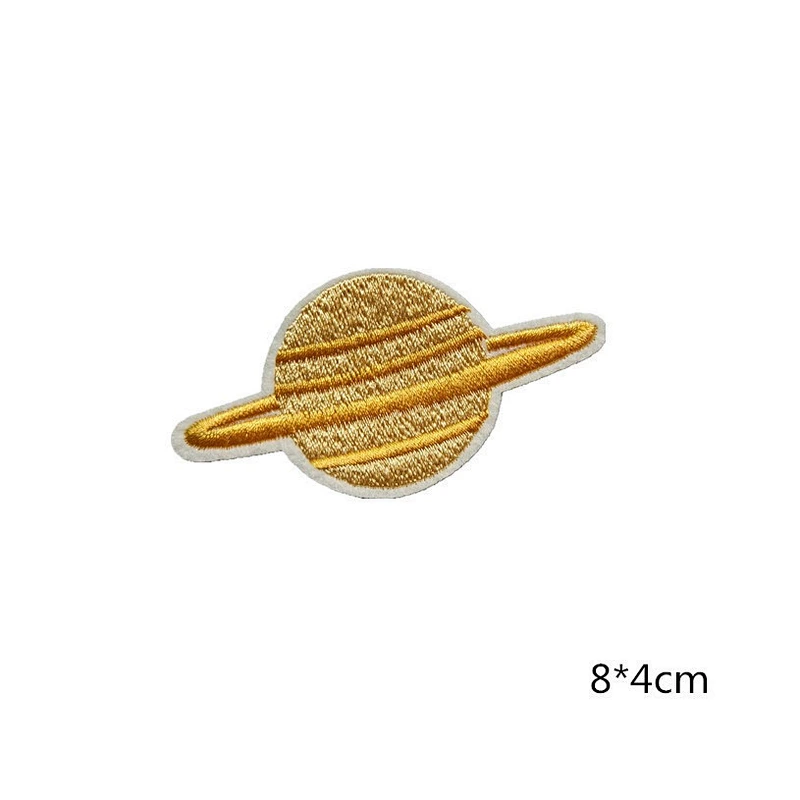 Wholesale In Stock No Minimum Embroidered Planet Badge Embroidery Space Iron On Patches