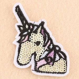 Factory Wholesale In Stock Cute Custom Embroidery Carton Unicorn Patch for Garment