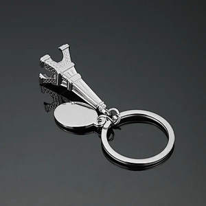 Customized 3D nice France Eiffel Tower metal key chain for wholesale