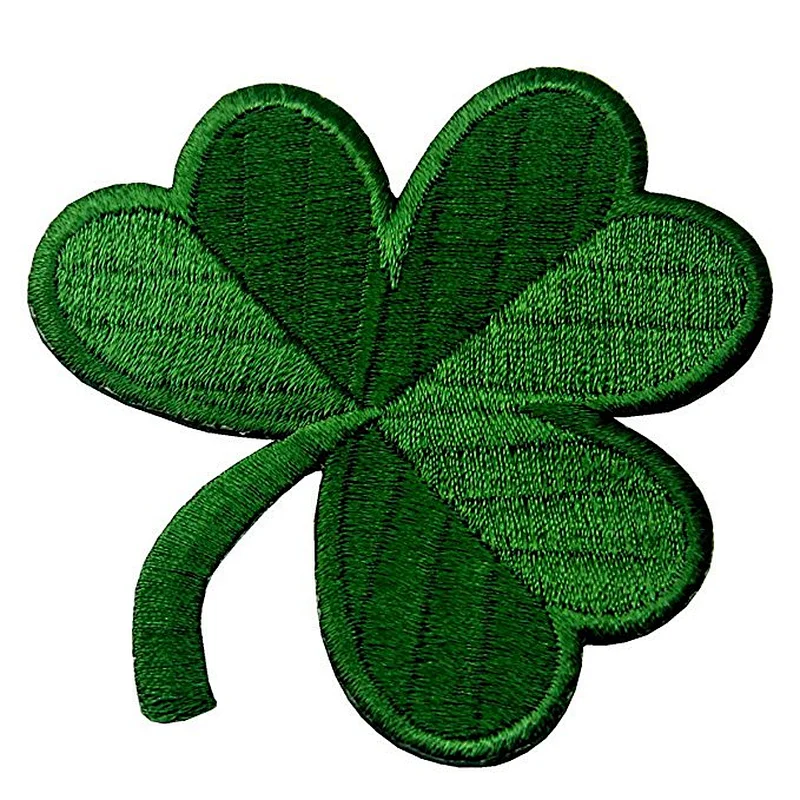 OEM factory custom clover shape embroidery patches