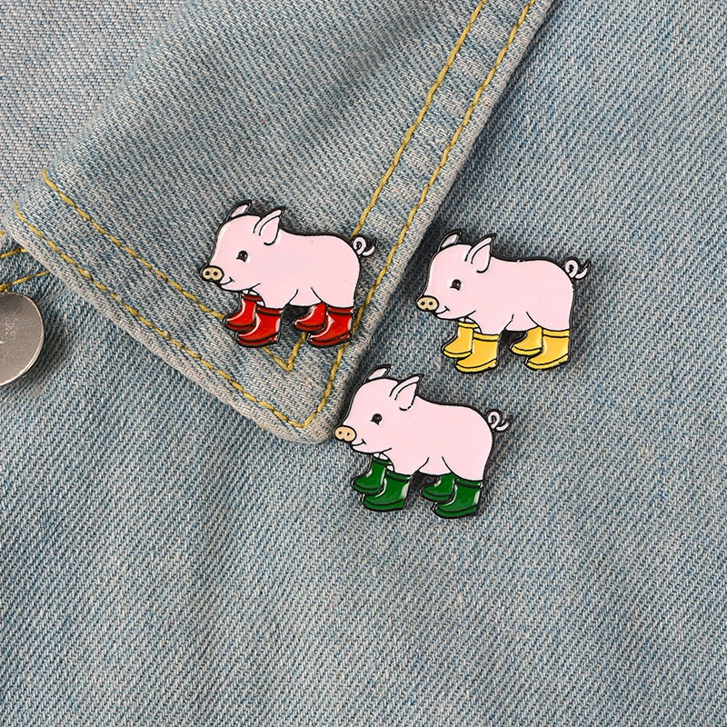 Wholesale Trendy Custom Animal Piggy Metal Badge Cute Pink Pig Enamel Lapel Pin