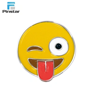 Funny sun smiley face lapel pin with design cute logos