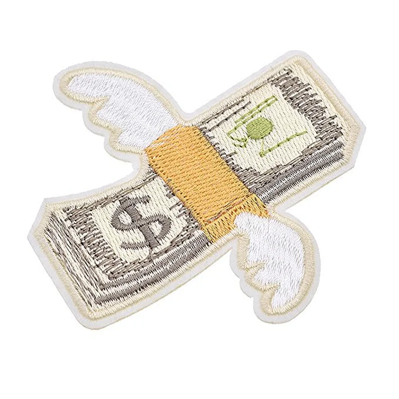 High Quality Wholesale Greenback Custom Embroidered Patches