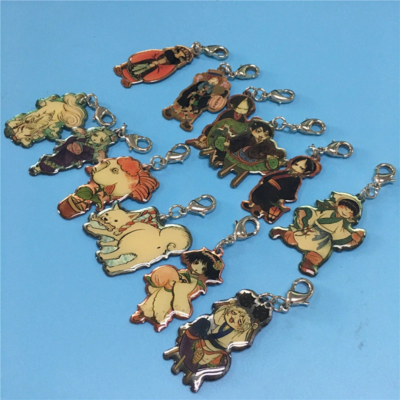 Making Cheap Promotional Gift Cartoon Keychains Custom Anime Epoxy Dome Print Bag Charm