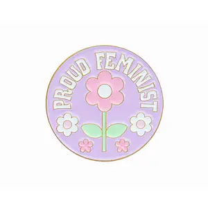 Promotional flower customized soft enamel pins for decorating shirts