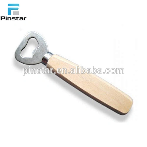China gold supplier customized wood handle bottle opener