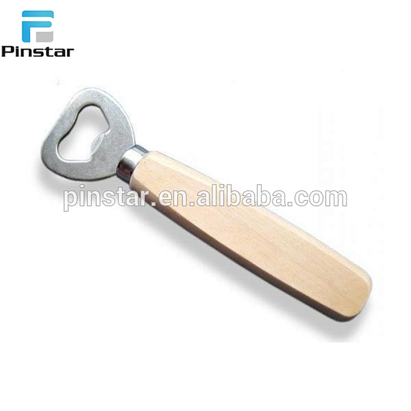 China gold supplier customized wood handle bottle opener