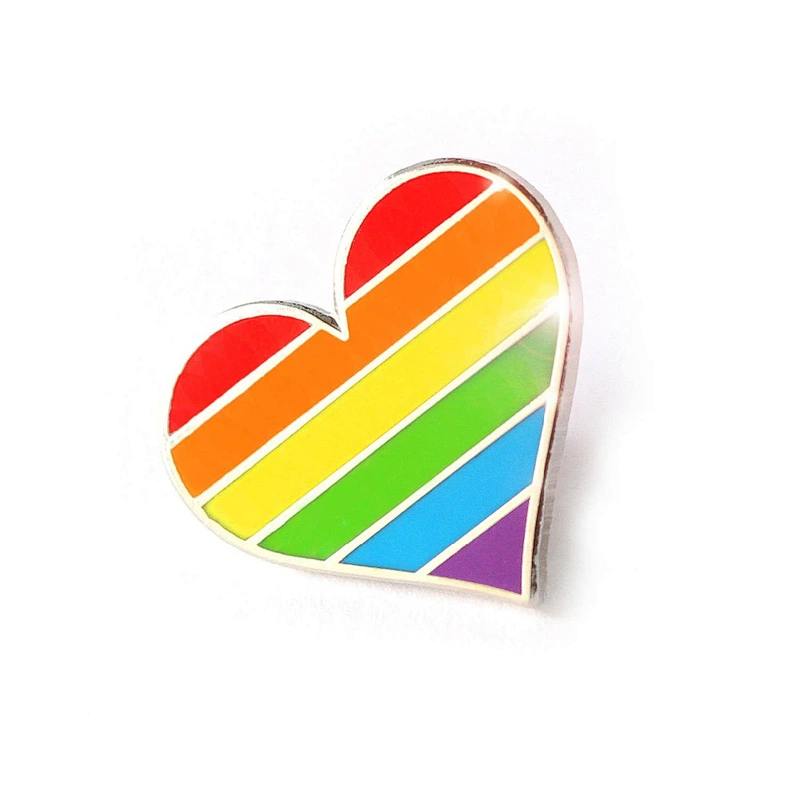whole sale rainbow heart lapel pin