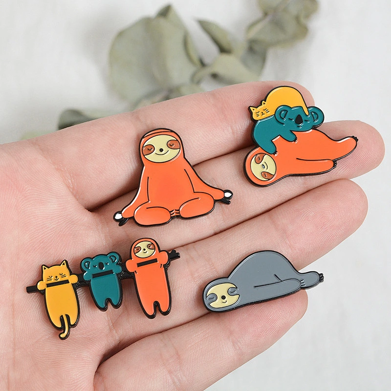 Custom High Quality Sloth Pin Soft Enamel Pin Cartoon Pins Animal