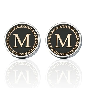 Make your own metal custom different letters cufflinks for shirt