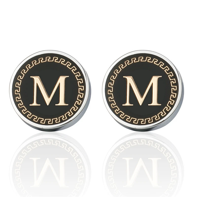 Make your own metal custom different letters cufflinks for shirt