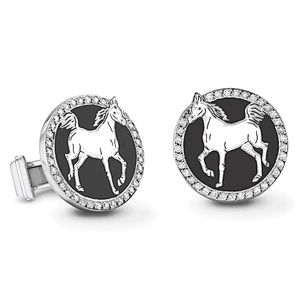 Kunshan Factory Weddings Gifts Mens Crystal Horse Wedding Cufflinks