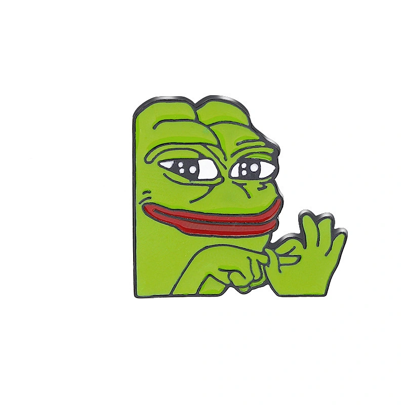 Wholesale Green Frog Soft Enamel Pin with Droll Expression