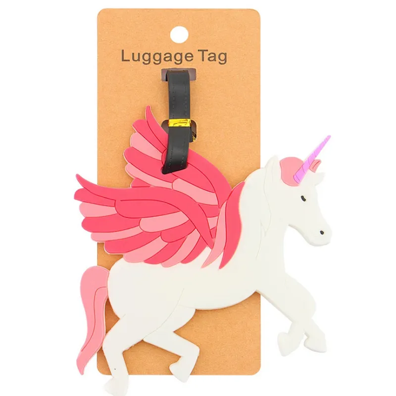 Unicorn Sunflower Personality soft rubber PVC luggage tag