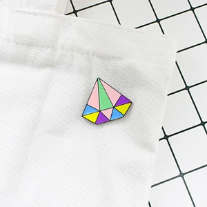 Colorful Cute Diamond Shape Lapel Pin Manufacturer
