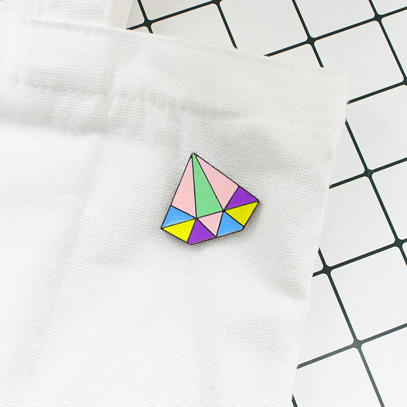 Colorful Cute Diamond Shape Lapel Pin Manufacturer