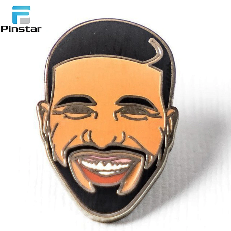 Wholesale custom high quality hard/soft enamel portrait metal lapel pin factory