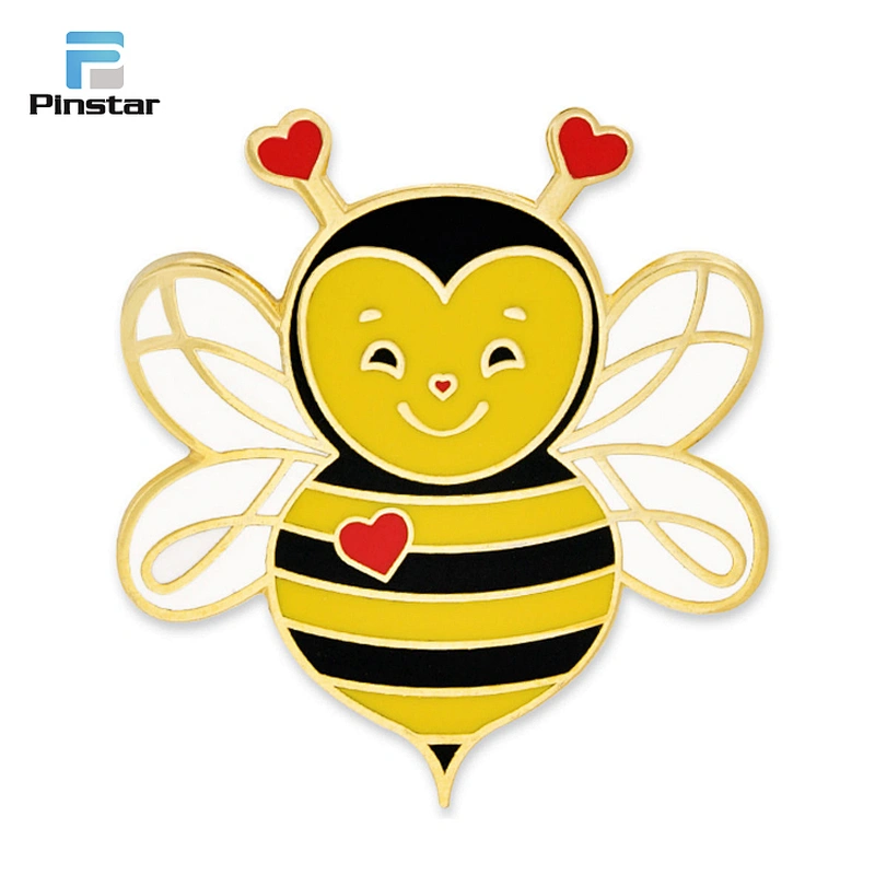 Kunshan Factory Custom Logo Honeybee Wings Bee Lapel Pin