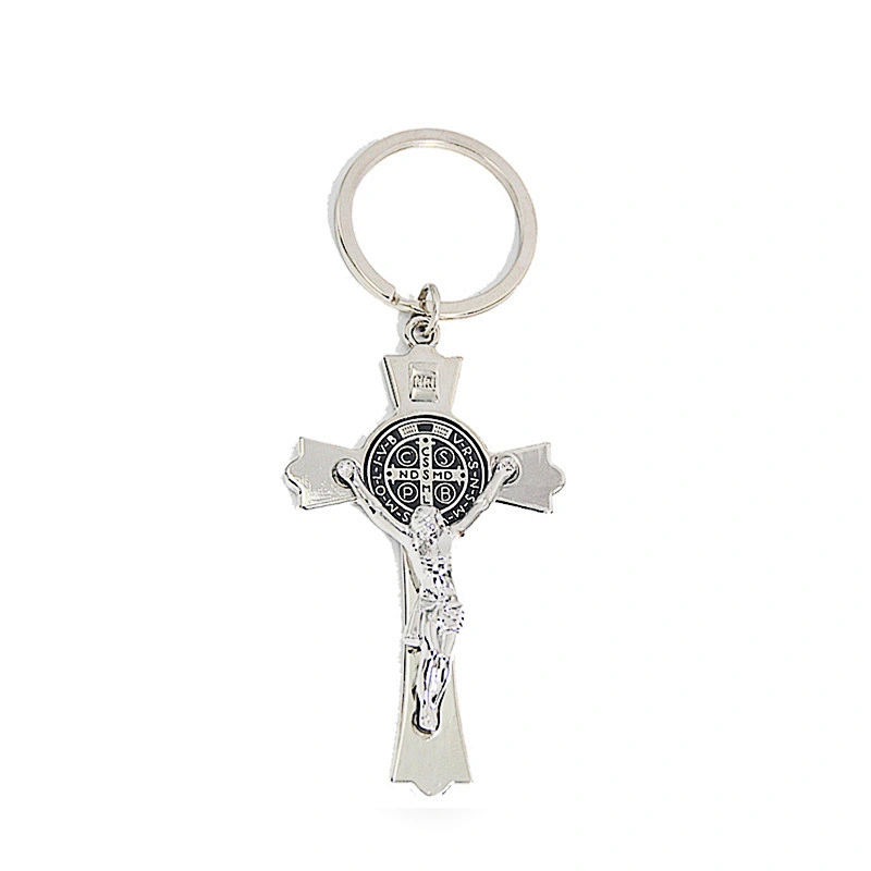 Custom Zinc Alloy Metal Religious Jesus Keychain with Cross