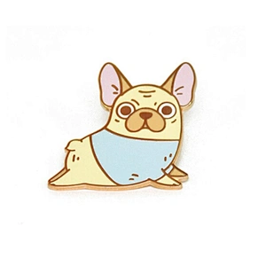 1.25 inches french bulldog design gold plating lapel pin