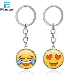 In stock metal key chain wholesale emoji keychain