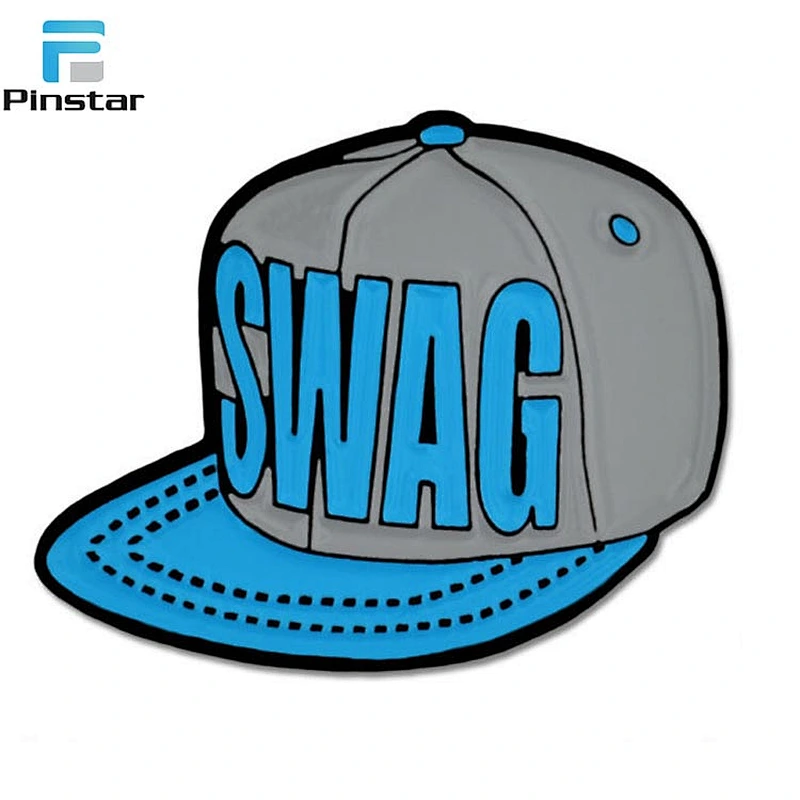 Fashion baseball cap custom hard enamel metal lapel pin badges for hat