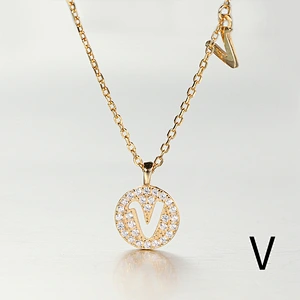 S925 sterling silver European and American jewelry creative Letters A-Z Necklace for Female/Girfriend