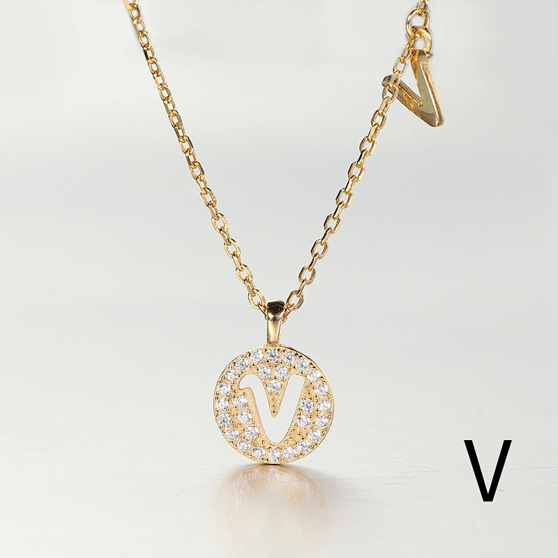 S925 sterling silver European and American jewelry creative Letters A-Z Necklace for Female/Girfriend