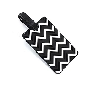 Wholesale promotional custom stripe shape rubber luggage tag