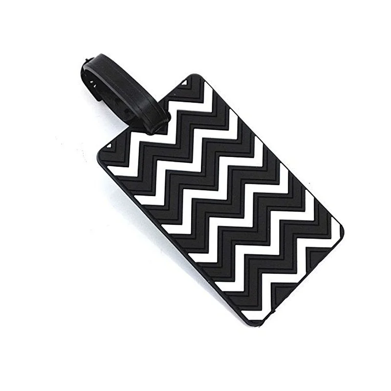 Wholesale promotional custom stripe shape rubber luggage tag