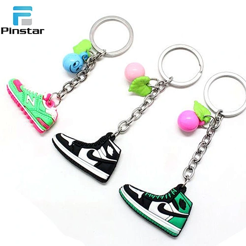 Hot selling different styles sport shoes high quality custom pvc keychains