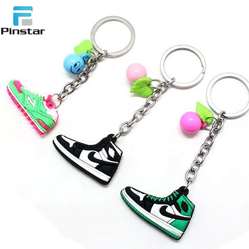 Hot selling different styles sport shoes high quality custom pvc keychains