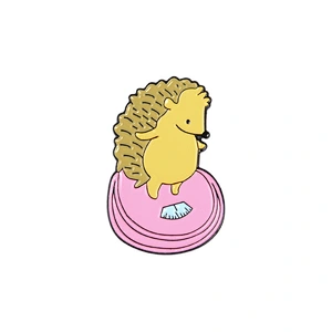 Cute Cartoon Hedgehog Reading Book Lapel Pin