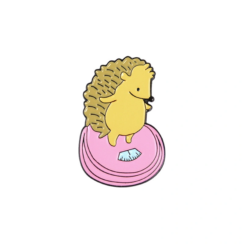 Cute Cartoon Hedgehog Reading Book Lapel Pin
