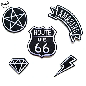 wholesale cheap fashion embroidered black and white patch