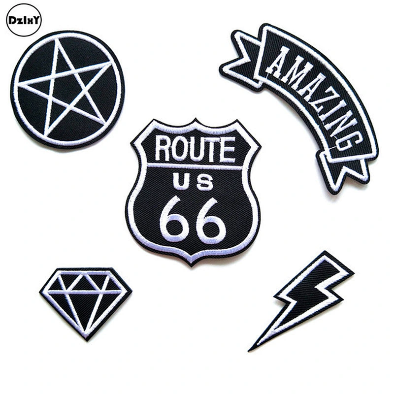 wholesale cheap fashion embroidered black and white patch