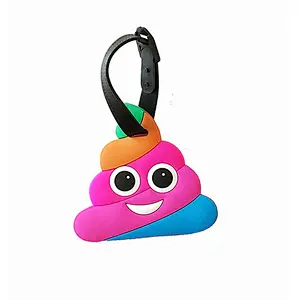 Custom poop fashion chat emoji shape PVC luggage tag