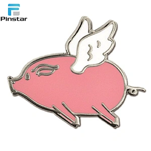 Custom Made Bulk Cute Flying Pig Hard Enamel Animal Metal Lapel Pins
