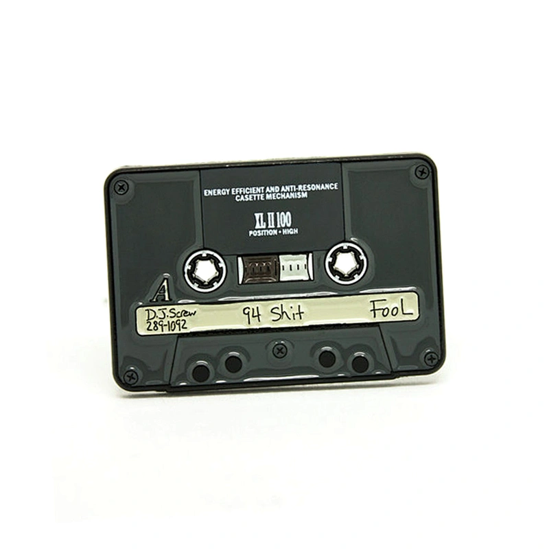 Black Nickel Plated Pink Tape Soft Enamel Pin