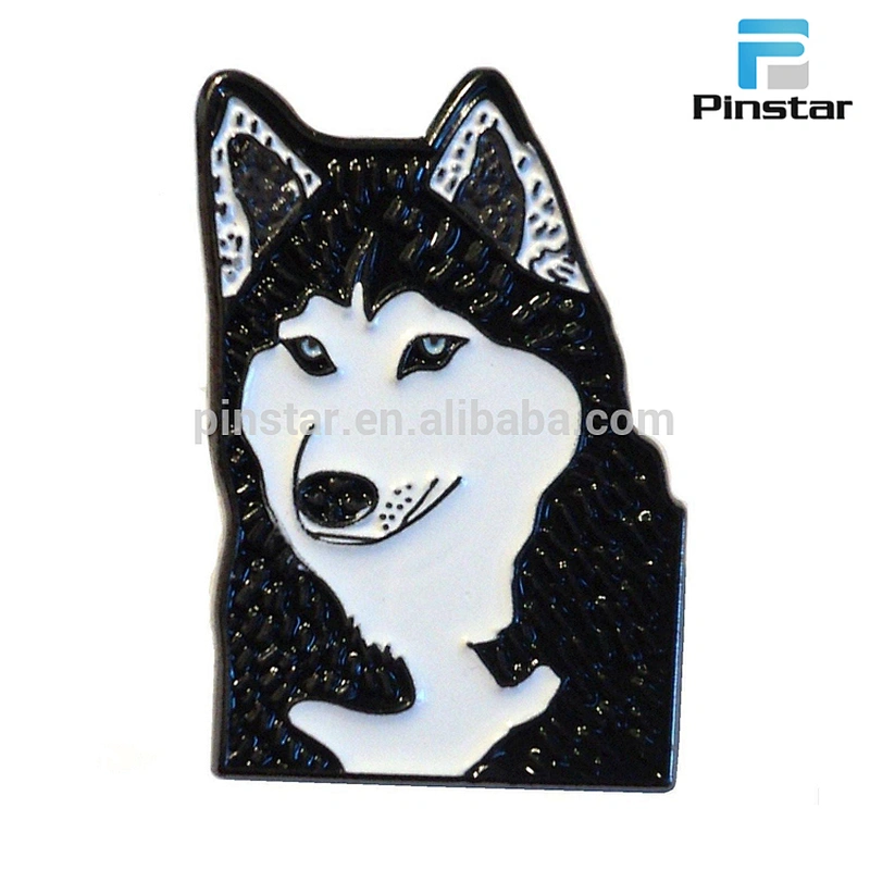 1 Inch Siberian Husky Brooch Pin Alaskan Malamute Sled Dog Metal Enamel Badge