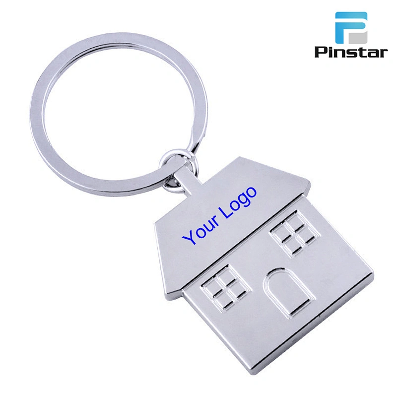 Factory Wholesale Promotional Custom Logo Metal Key Chain House Shaped Keychain