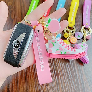 Cute Keychain Pendant Cartoon 3D PVC Canvas Shoe Charm for Bag